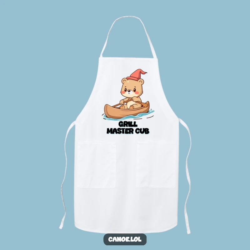 Funny Bear Cub Canoe Apron: Cook with Determination and Fun!