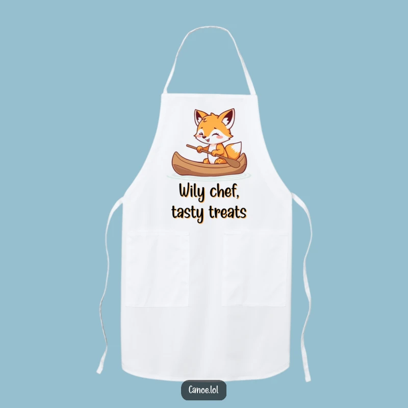 Funny Fox Cub Canoe Apron: Cook with Mischief in this Playful Kitchen Gift