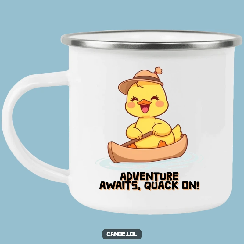 Funny Joyful Duckling Canoe Camping Mug: Adventure Fuel for the Hat-Wearing Explorer Gift