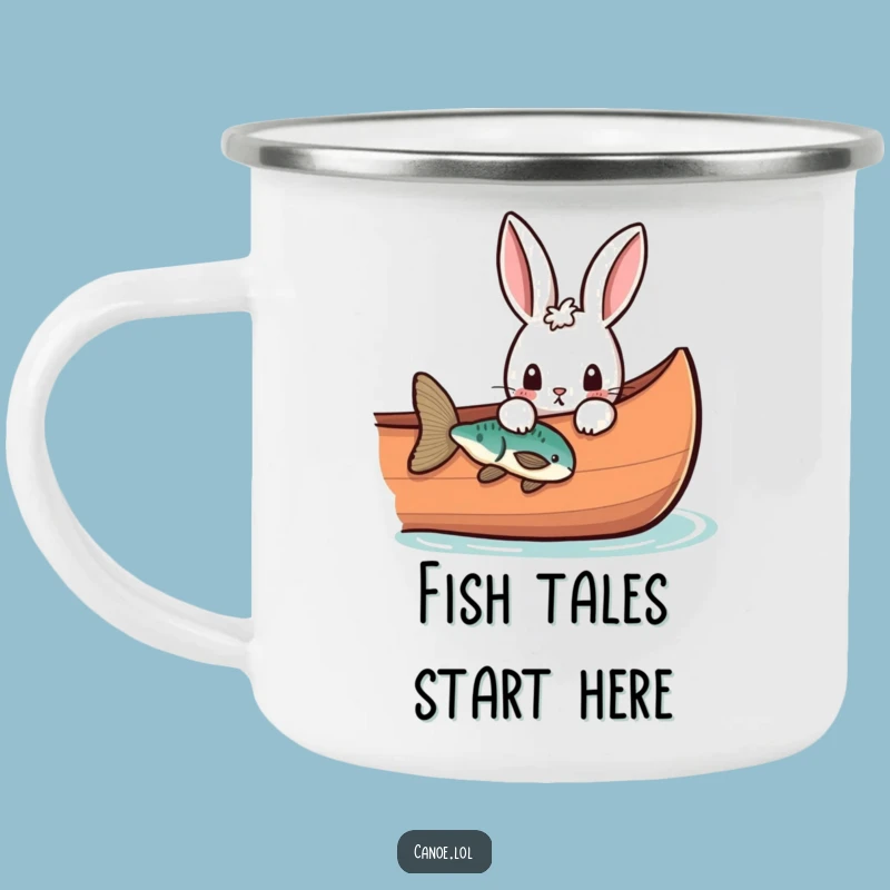 Funny Rabbit Canoe Camping Mug, Curious Peek Camp Cup, Perfect Funny Gift