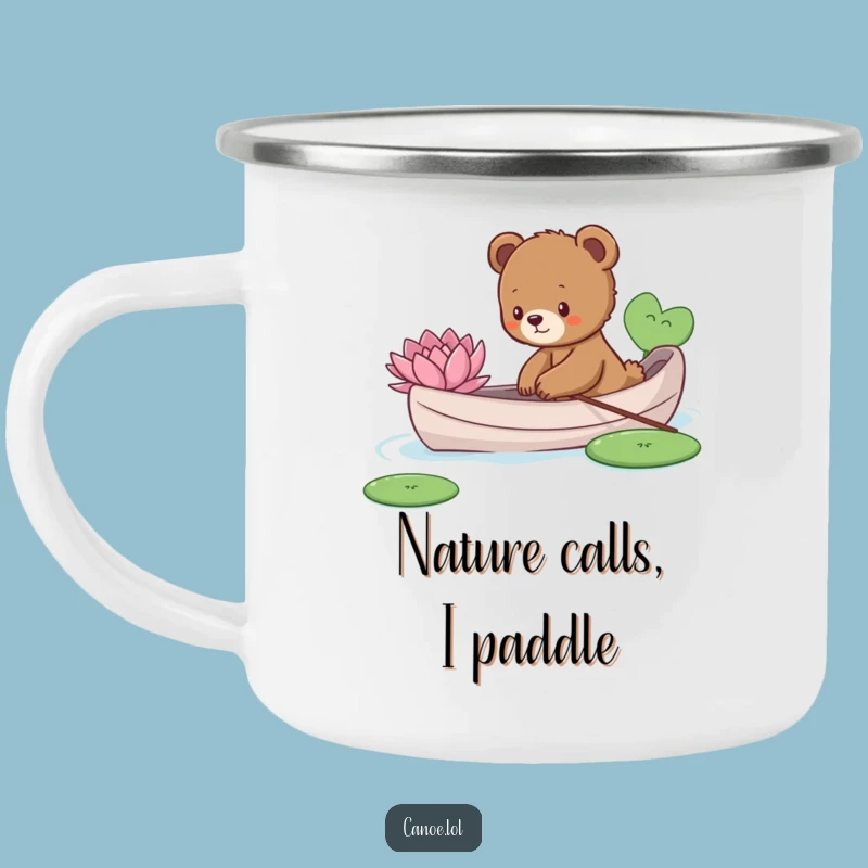 Funny Bear Cub Canoe Camping Mug: Adventure Fuel for the Curious Explorer Gift