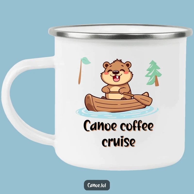 Funny Excited Beaver Camping Mug: Your Adventurous Camp Buddy!