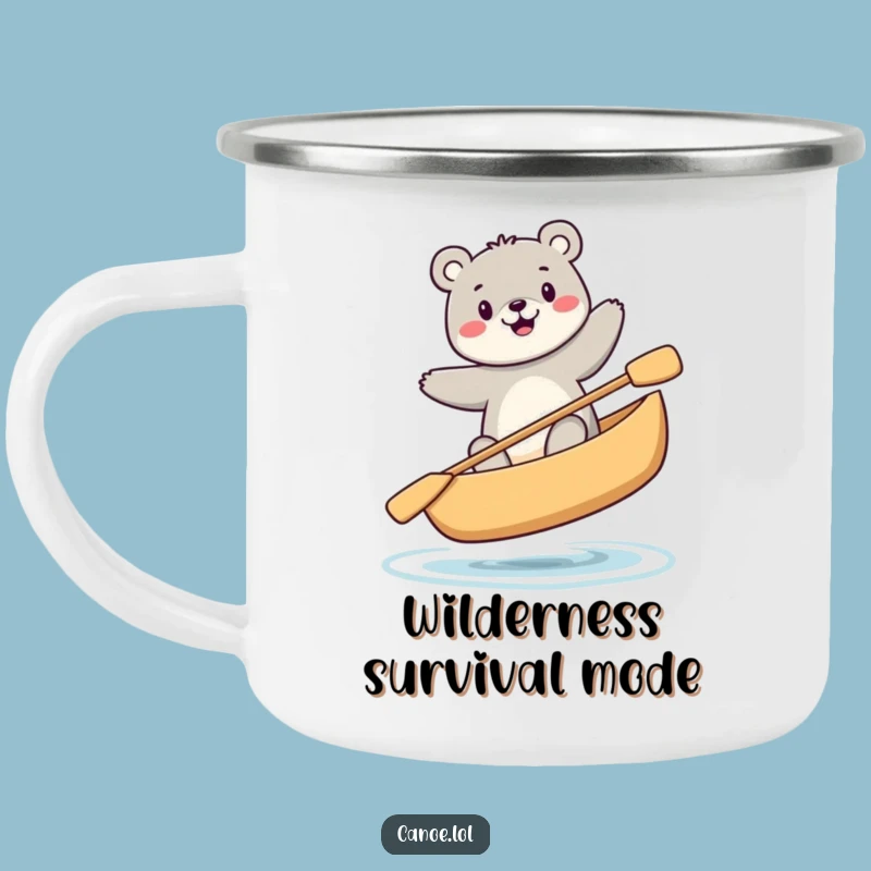 Funny Bear Canoe Camping Mug, Precarious Sit Camp Cup, Perfect Funny Gift