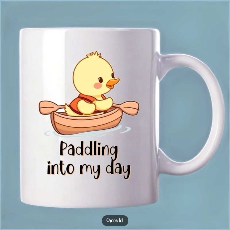 Funny Duckling Canoe Adventure Mug, Adorable Life Vest Paddling, Perfect Funny Gift