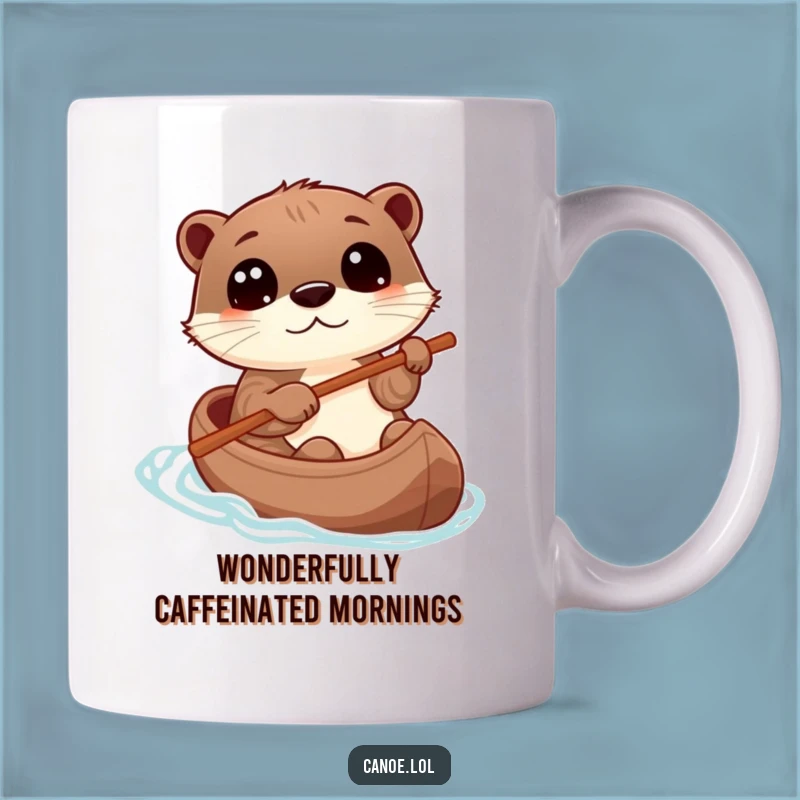 Funny Otter Canoe Explorer Mug, Playful Stick Steering, Perfect Funny Gift