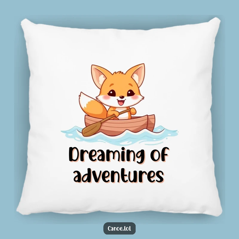 Funny Fox Canoe Pillow, Cheerful Grin Comfort, Perfect Funny Gift