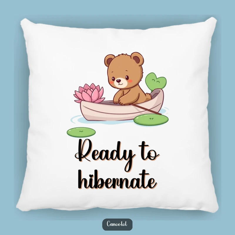 Funny Bear Cub Canoe Pillow: Comfort and Curiosity with this Explorer Gift