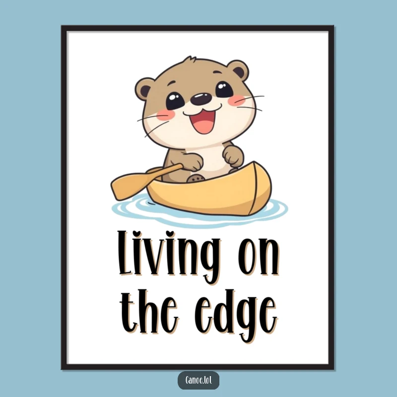 Funny Otter Canoe Digital Art: Decorate with this Grinning Wildlife Print Gift