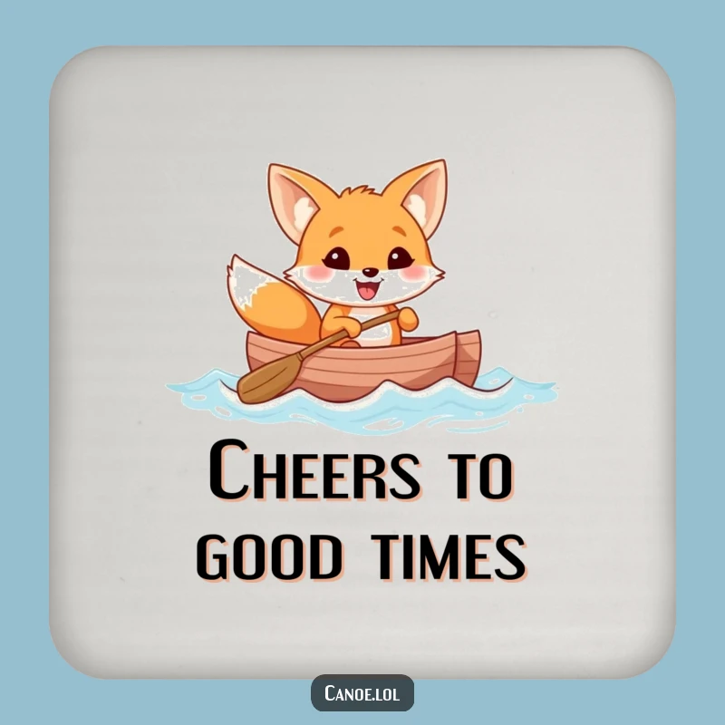 Funny Fox Canoe Coaster, Cheerful Grin Protector, Perfect Funny Gift