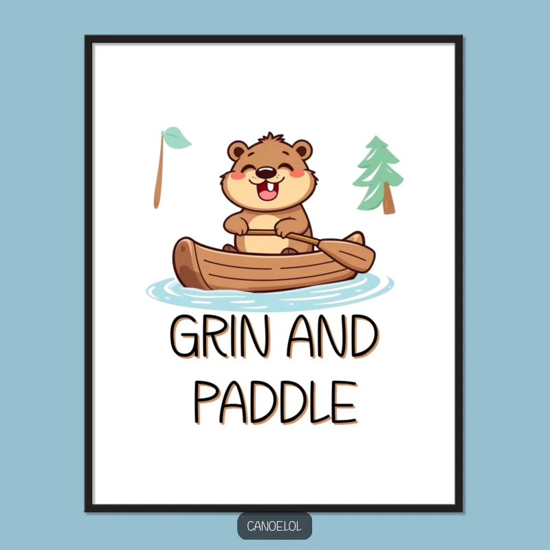 Funny Excited Beaver Poster: Adventure Wall Art!