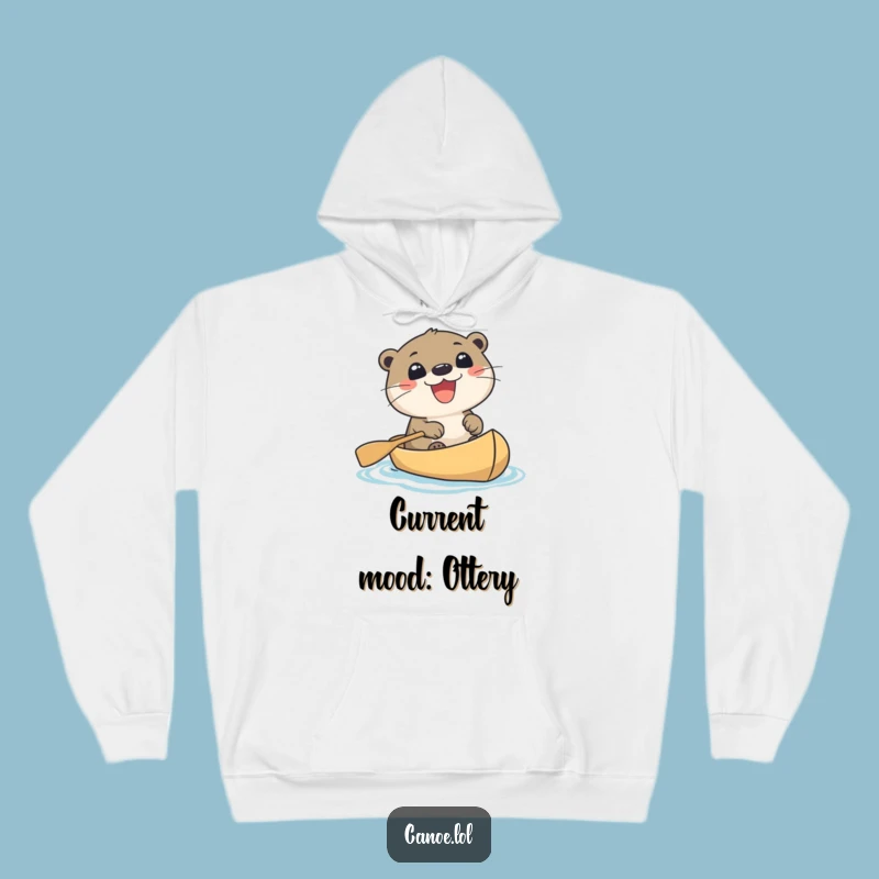 Cozy Funny Otter Canoe Hoodie: Stay Warm with this Grinning Wildlife Sweatshirt Gift