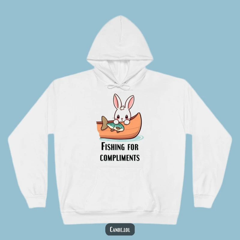 Funny Rabbit Canoe Hoodie, Curious Peek Comfort, Ultimate Funny Gift