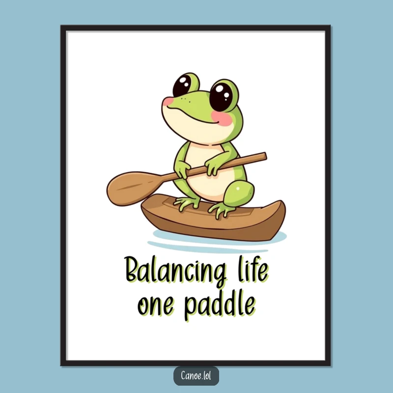 Free Printable Wall Art: Frog Paddle Balance Champion - Downloadable Art & Decor!