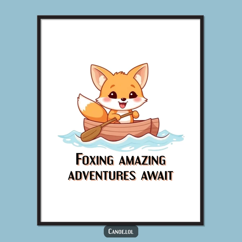 Free Printable Fox Canoe Wall Art: Funny Downloadable Decor