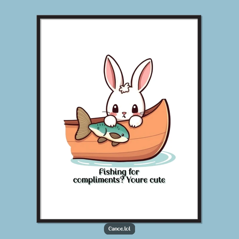 Free Printable Rabbit Canoe Wall Art: Funny Downloadable Decor