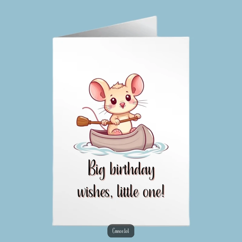 Free Printable Mouse Birthday Card: Brave Canoe Pilot, Funny Downloadable Gift!