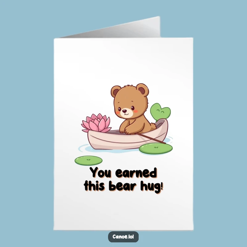 Free Printable Bear Cub Congrats Card: Curious Canoe, Funny Downloadable Achievement!