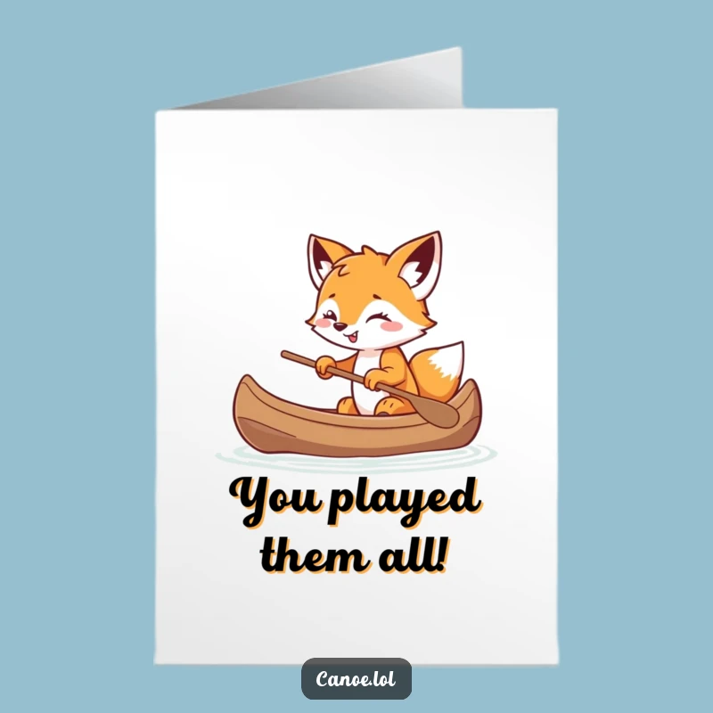 Free Printable Fox Cub Congrats Card: Mischief Canoe, Funny Downloadable Success!
