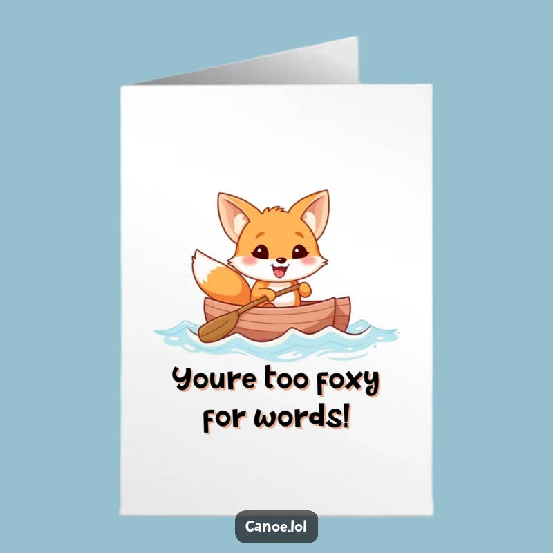 Free Printable Congrats Fox Canoe Card: Funny Downloadable Gift