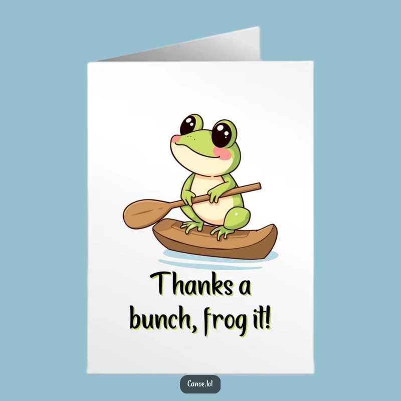 Free Printable Thank You Card: Frog's Paddle Thanks - Downloadable & Whimsical!
