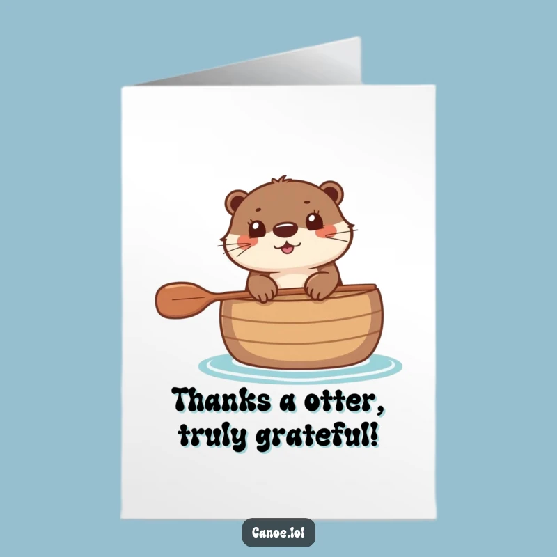 Free Printable Thank You Card: Otter's Canoe Gratitude - Downloadable & Sweet!