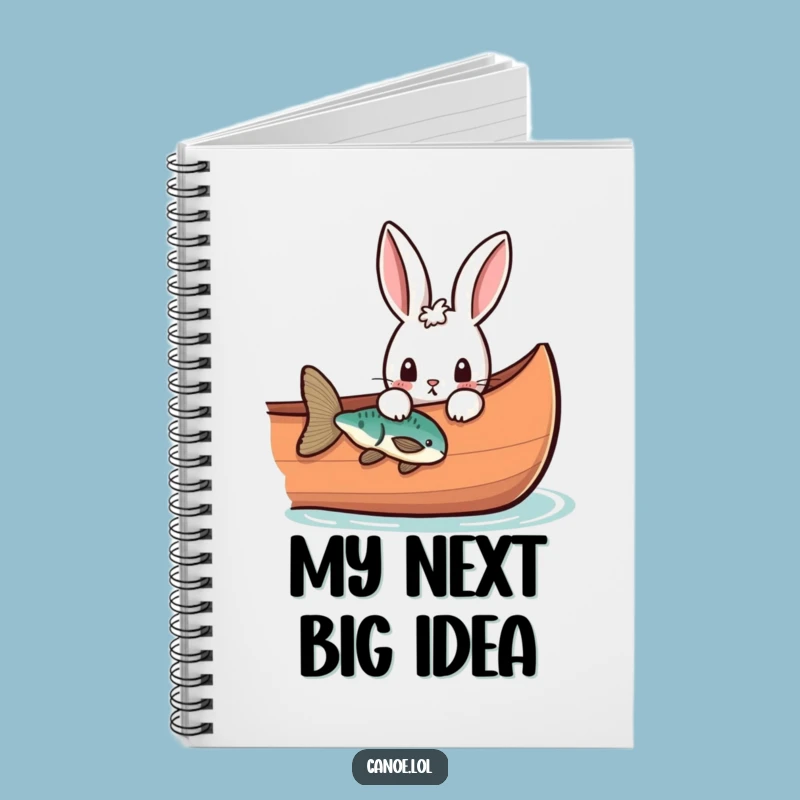 Funny Rabbit Canoe Notebook, Curious Peek Journal, Perfect Funny Gift
