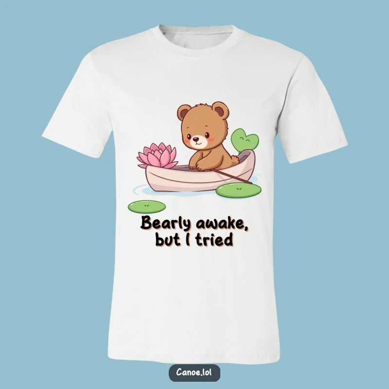 Funny Bear Cub Canoe T-Shirt: Show Your Curiosity with this Explorer Tee