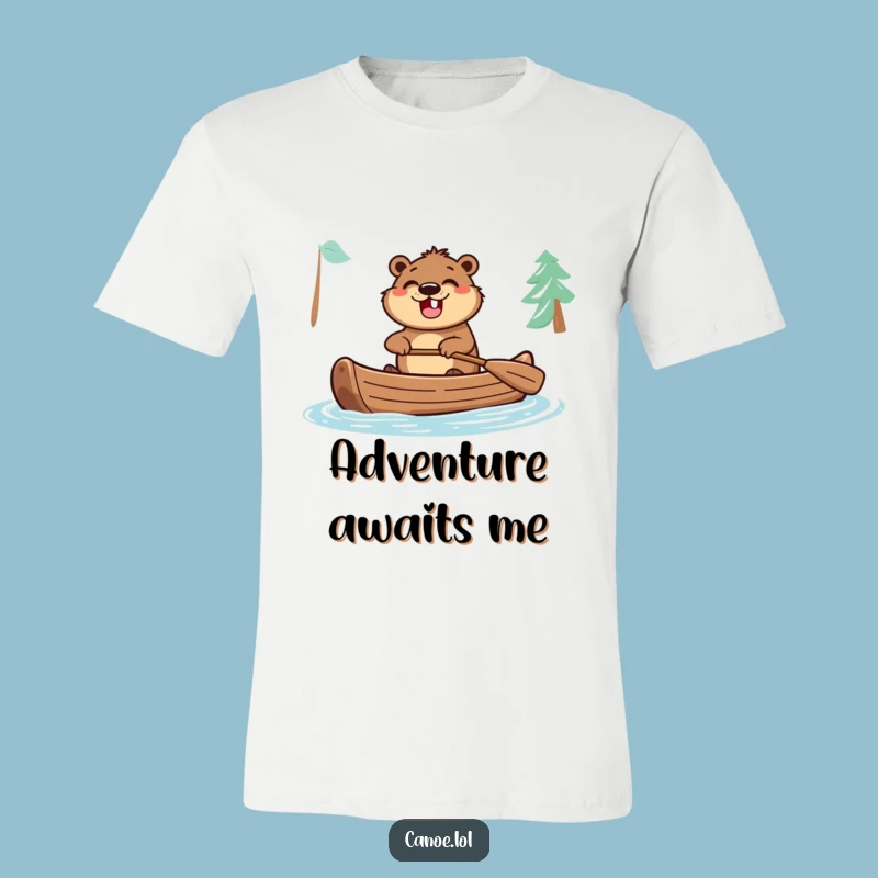 Funny Excited Beaver T-Shirt: Paddle into Fun!