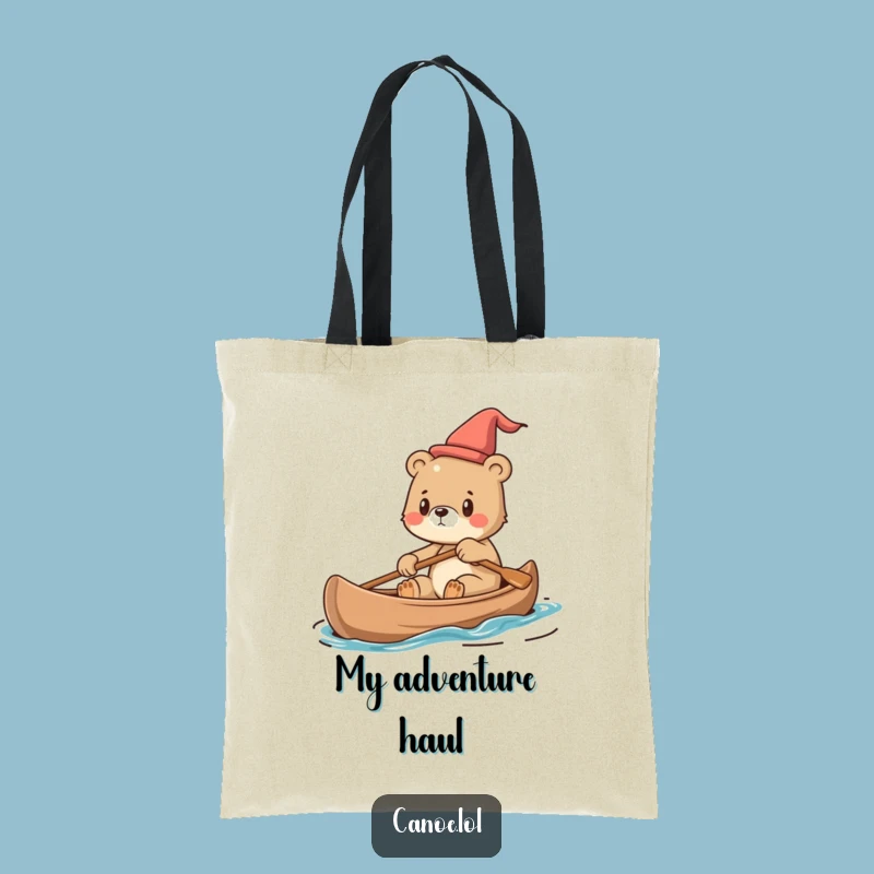 Funny Bear Cub Canoe Tote Bag: Carry Your Essentials with This Determined Companion!