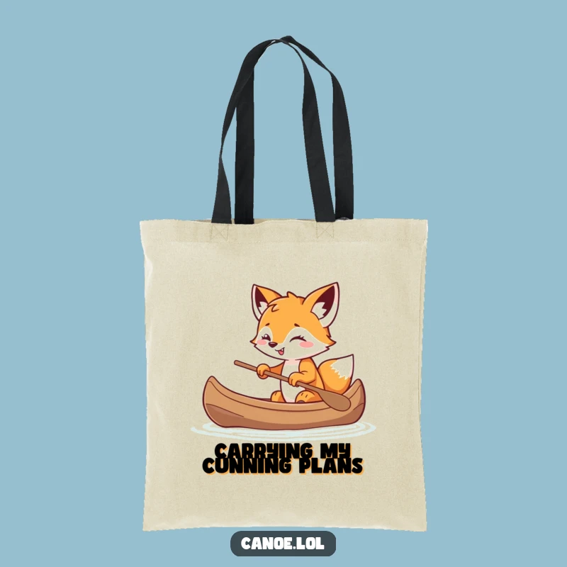 Funny Fox Cub Canoe Tote Bag: Carry Your Mischief with this Playful Bag