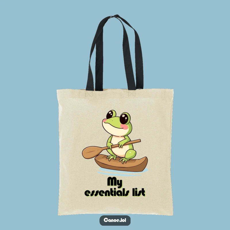 Funny Frog Paddle Tote Bag: Carry Your Essentials with This Croakingly Clever Bag!